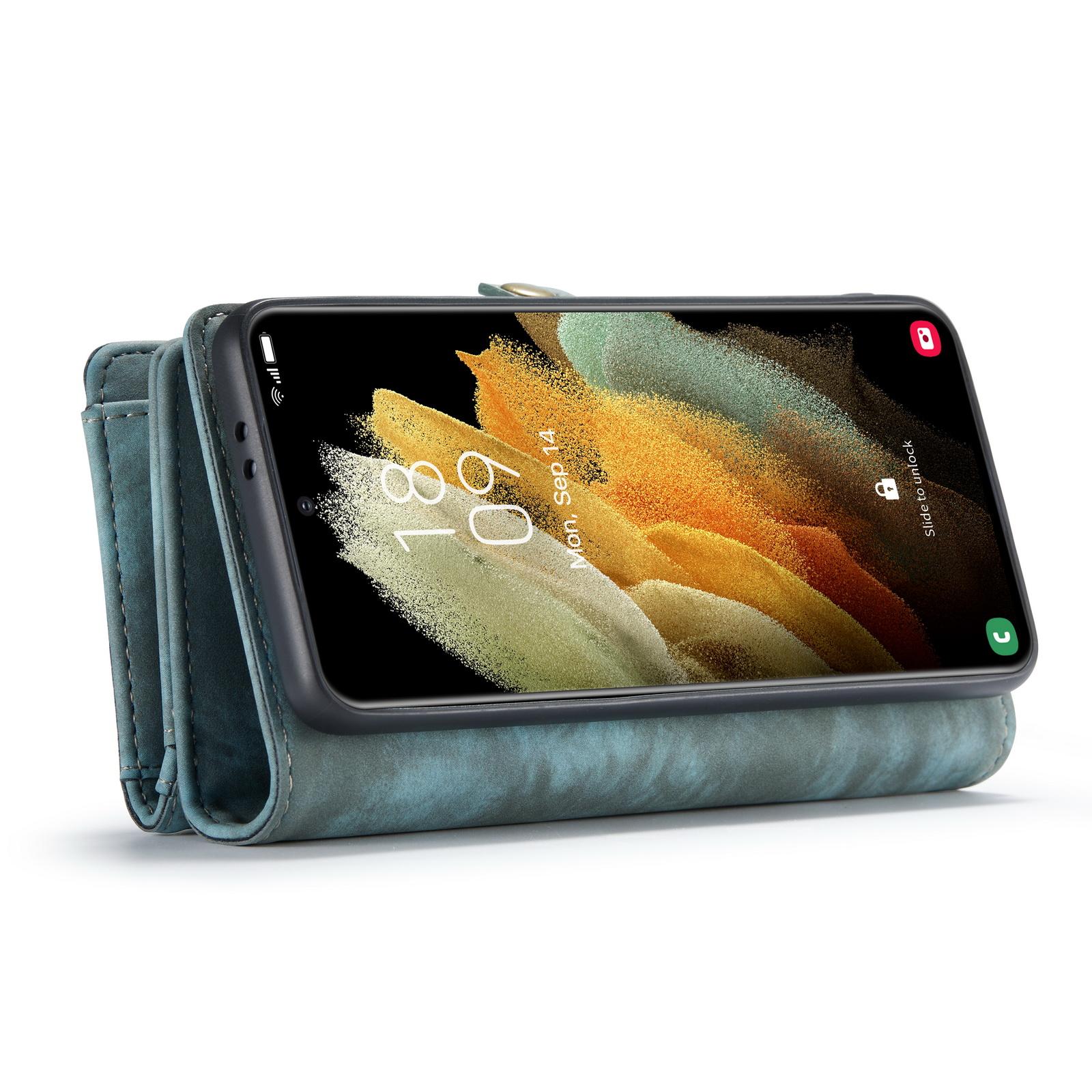 Multi-slot Lommeboksetui Samsung Galaxy S21 Plus Blå