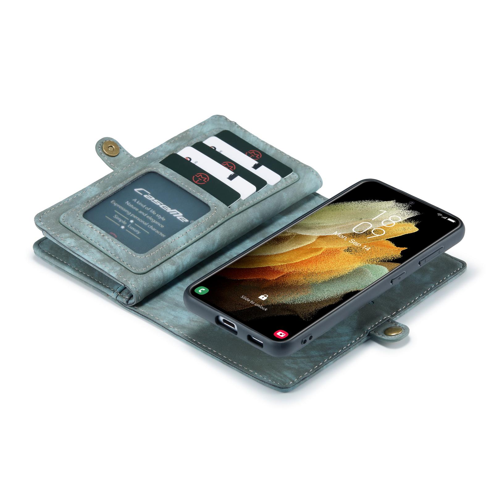 Multi-slot Lommeboksetui Samsung Galaxy S21 Plus Blå