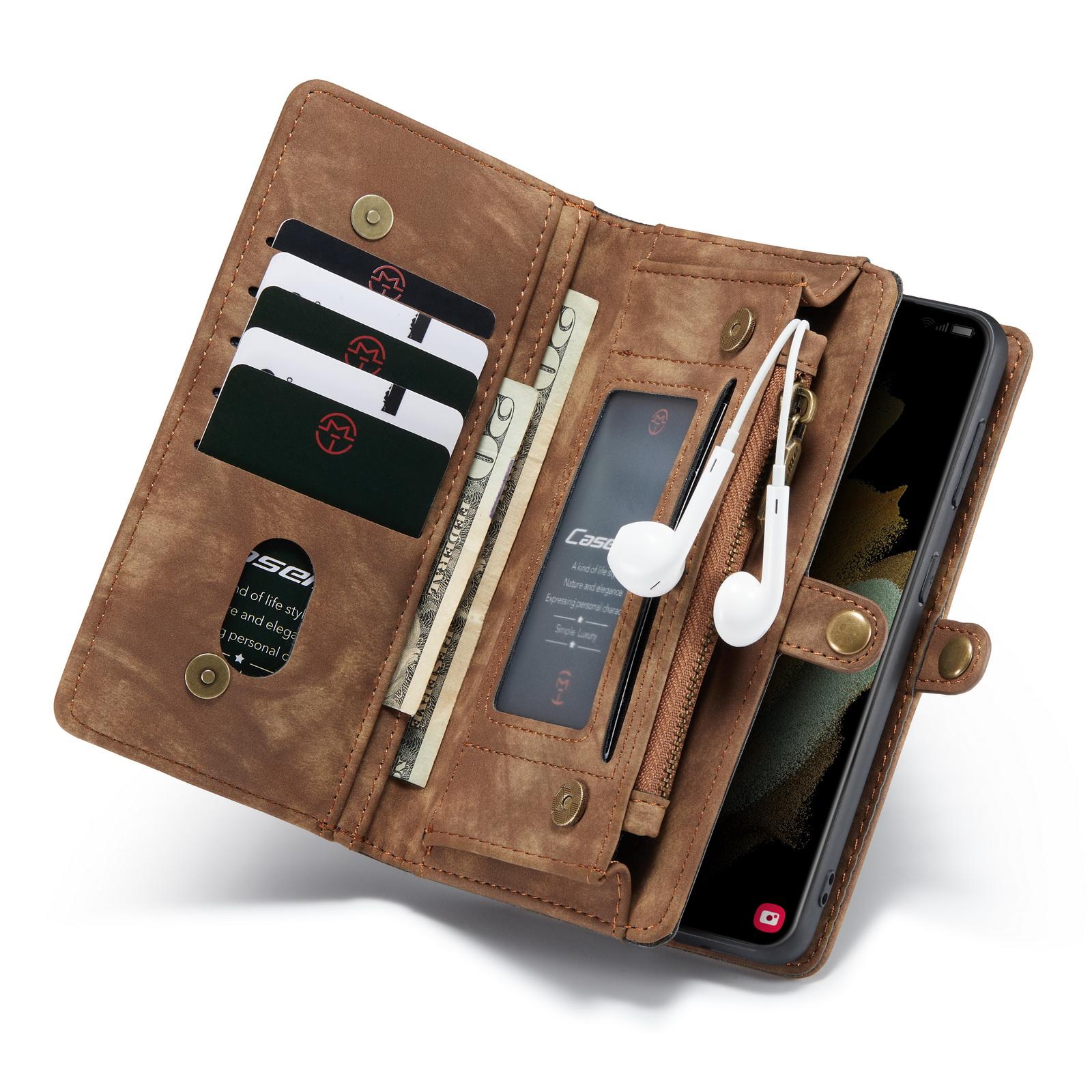 Multi-slot Lommeboksetui Samsung Galaxy S21 Plus Brun