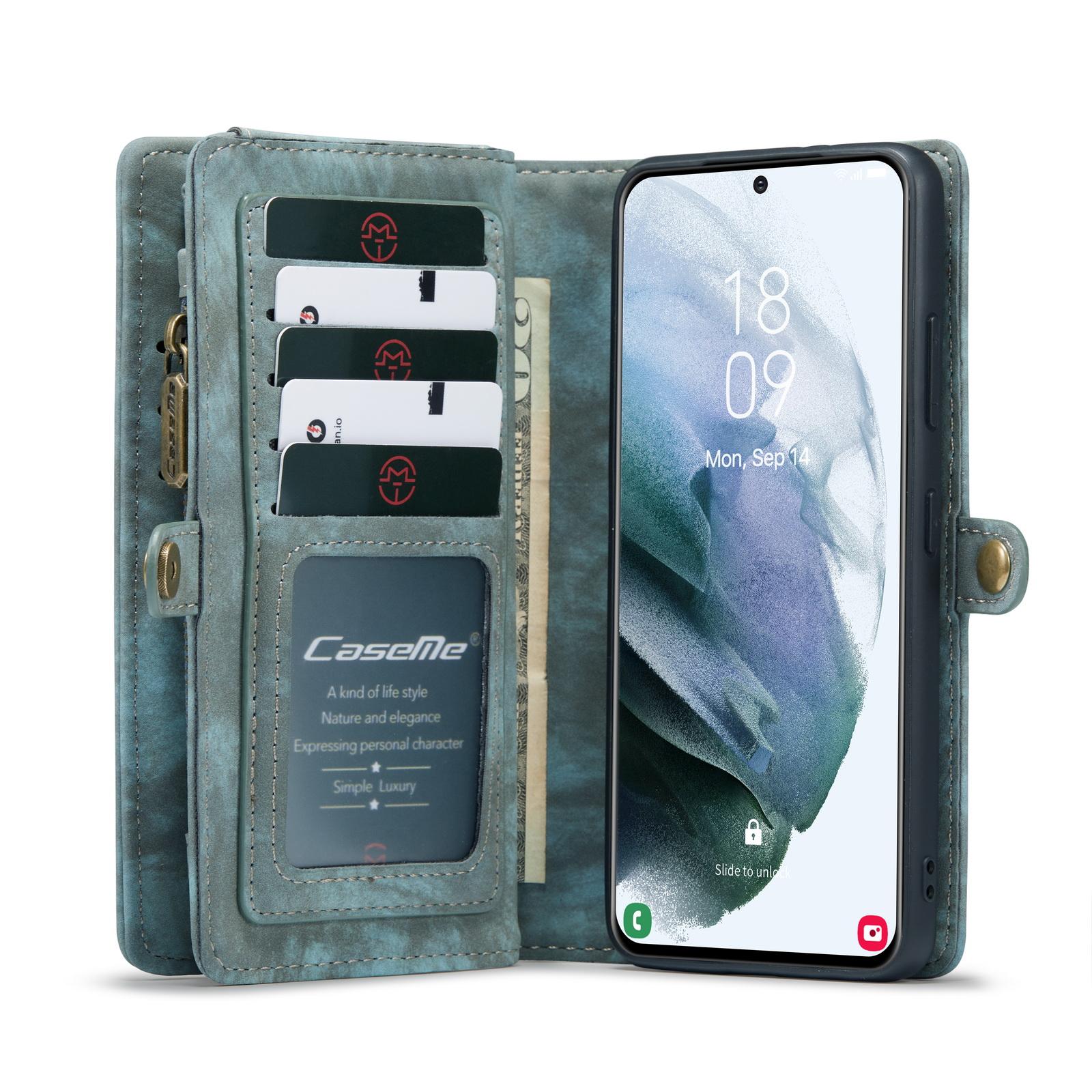 Multi-slot Lommeboksetui Samsung Galaxy S21 Ultra Blå