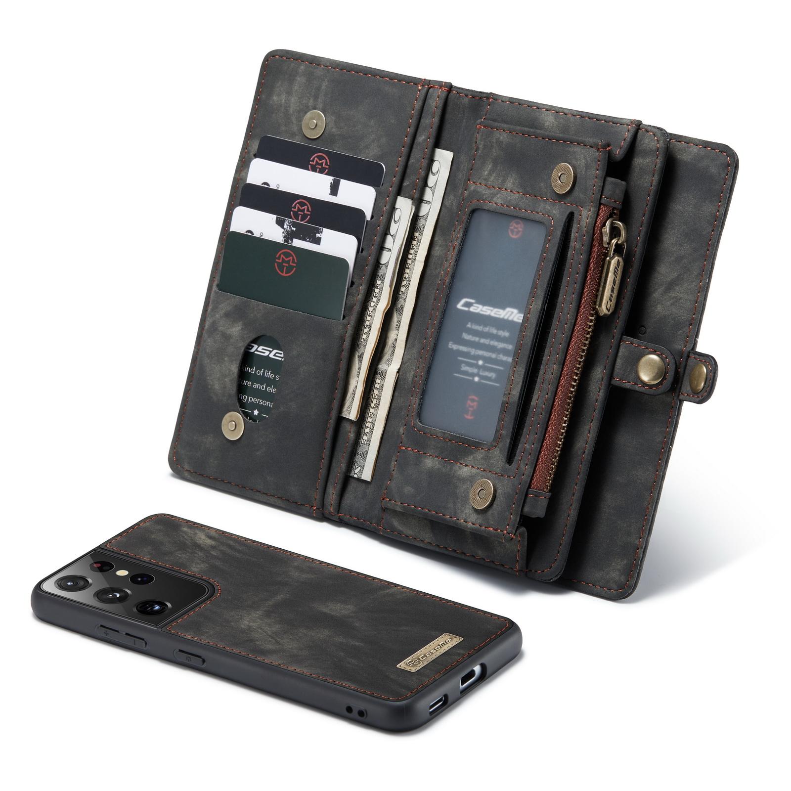 Multi-slot Lommeboksetui Samsung Galaxy S21 Ultra Grå