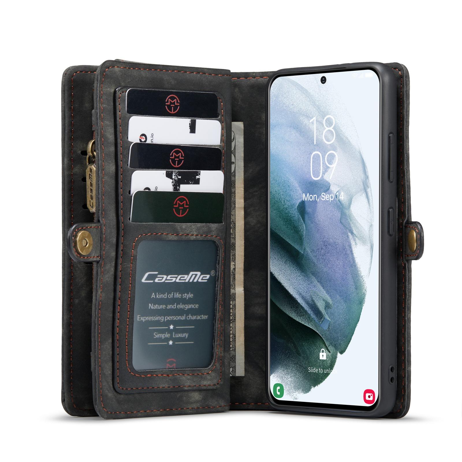 Multi-slot Lommeboksetui Samsung Galaxy S21 Ultra Grå