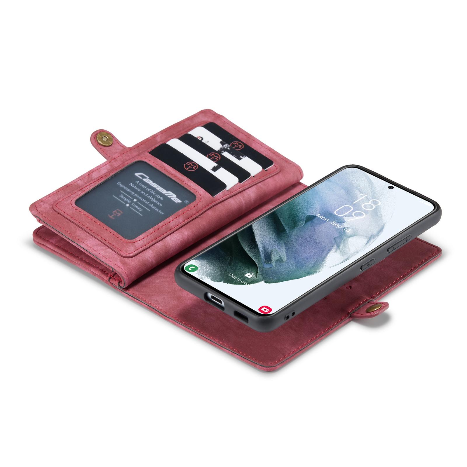 Multi-slot Lommeboksetui Galaxy S21 Ultra rød