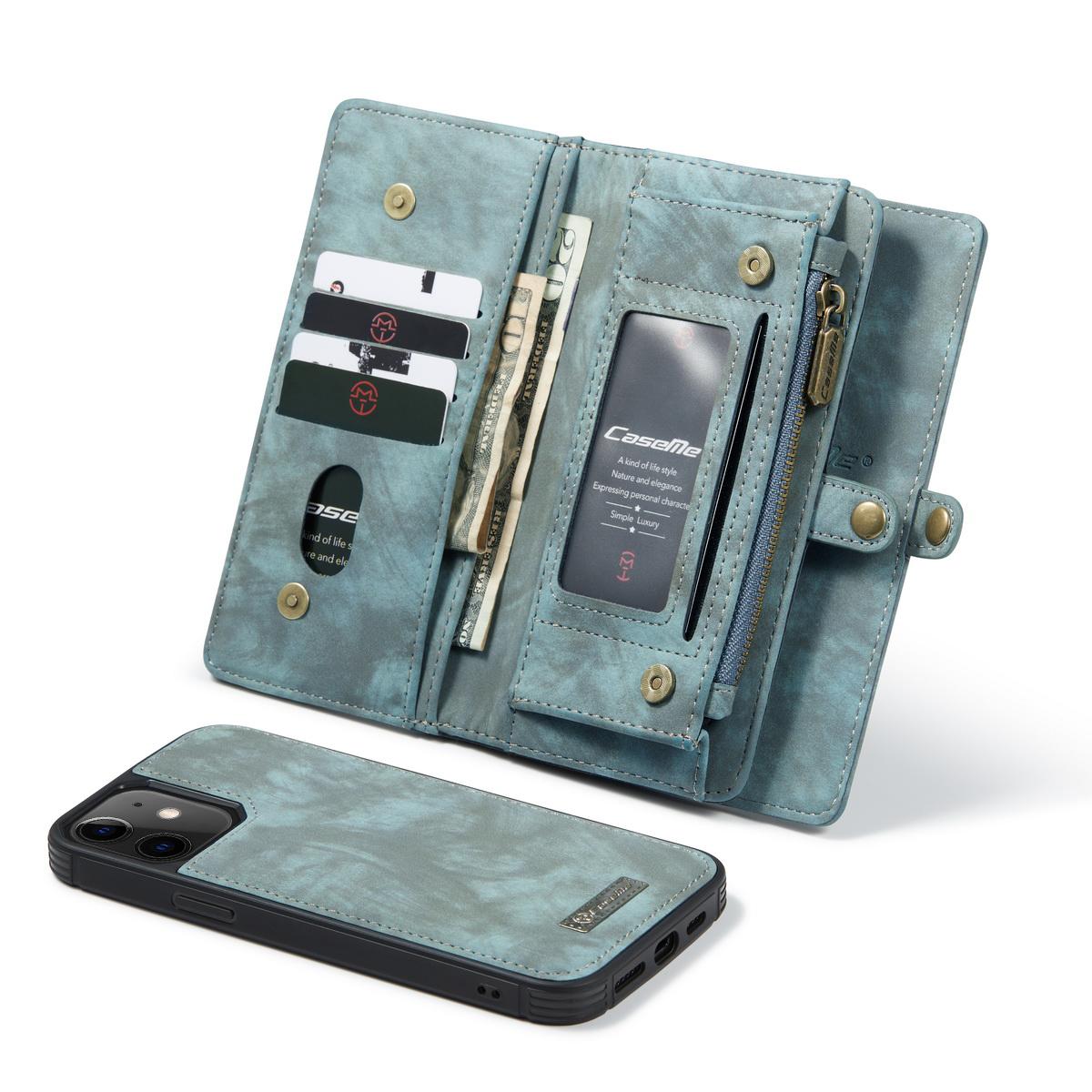 Multi-slot Lommeboksetui iPhone 12 Mini blå