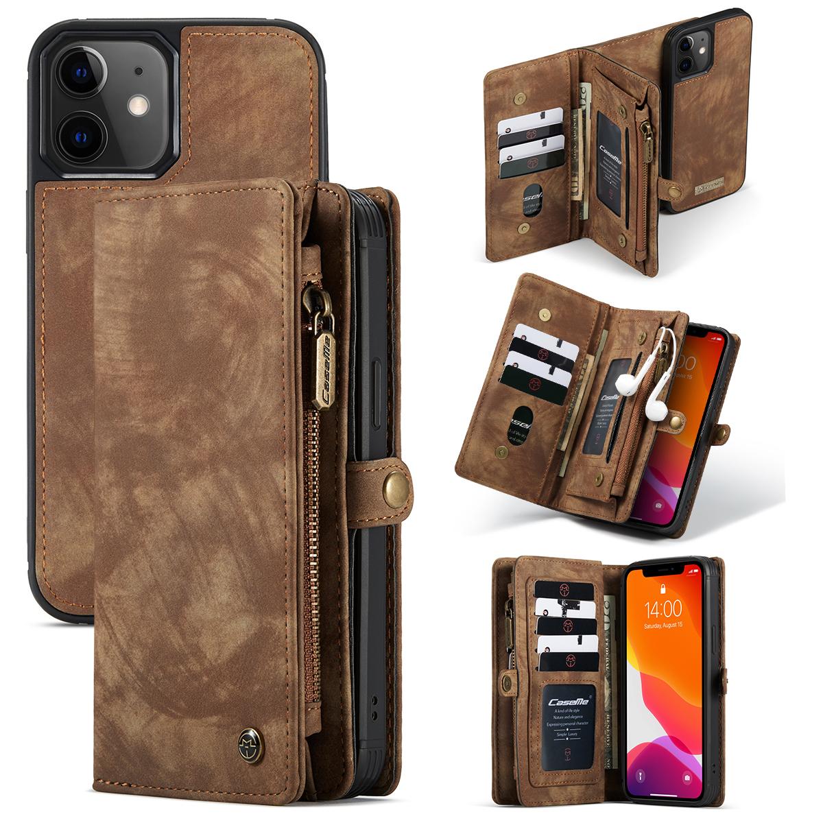 Multi-slot Lommeboksetui Apple iPhone 12 Mini Brun