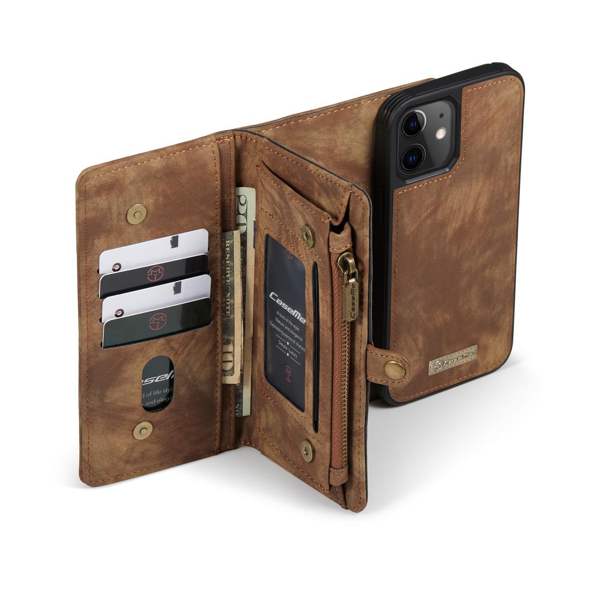 Multi-slot Lommeboksetui Apple iPhone 12 Mini Brun