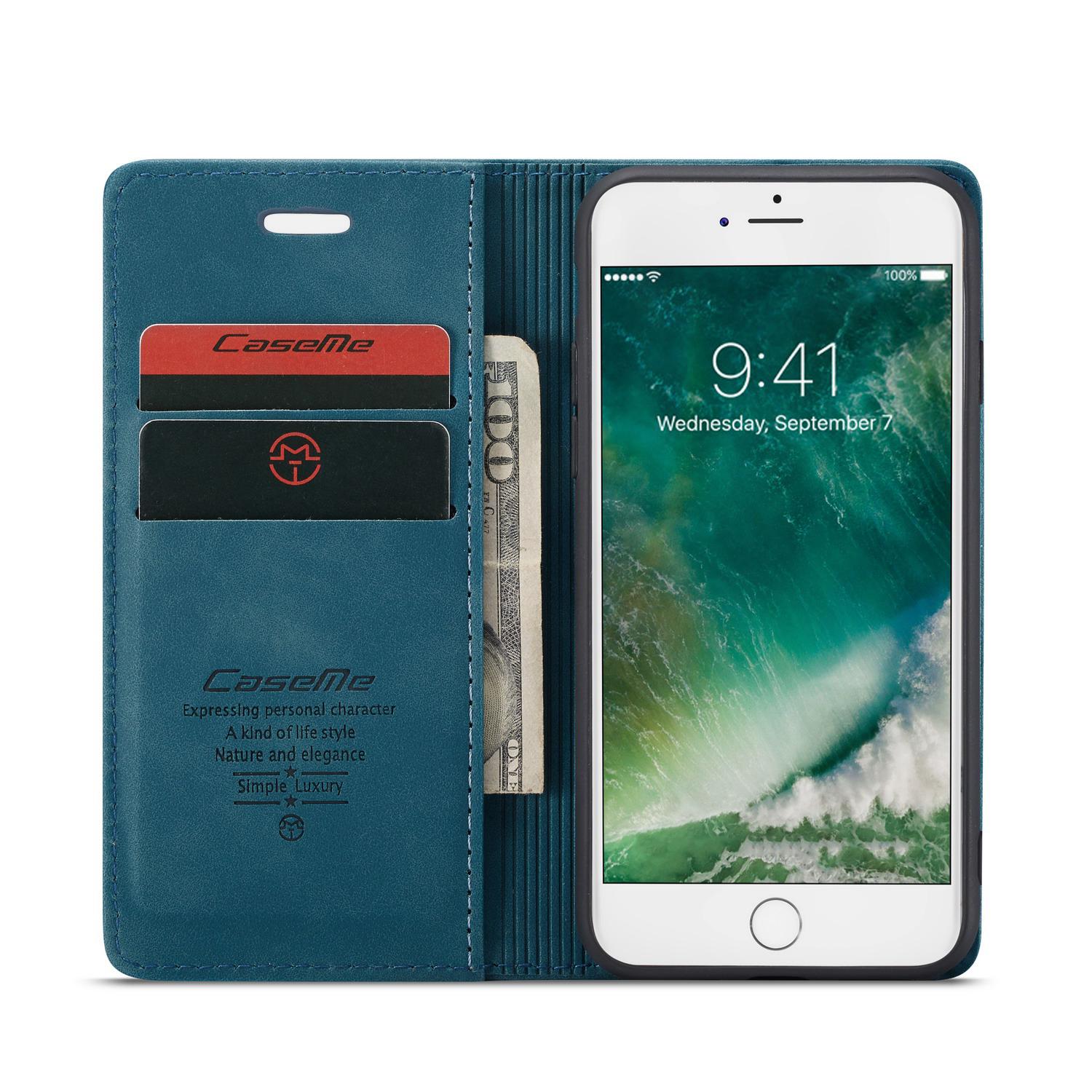 Slim Lommebokveske iPhone 7 blå