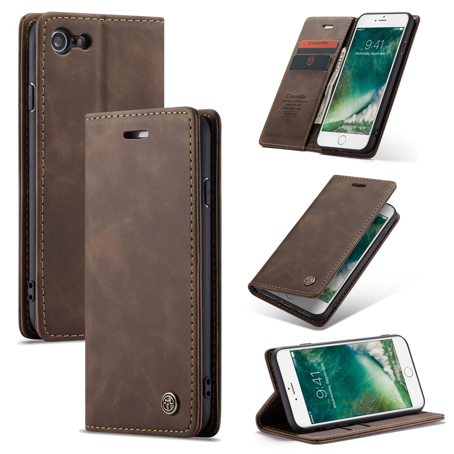 Slim Lommebokveske iPhone SE (2020) brun