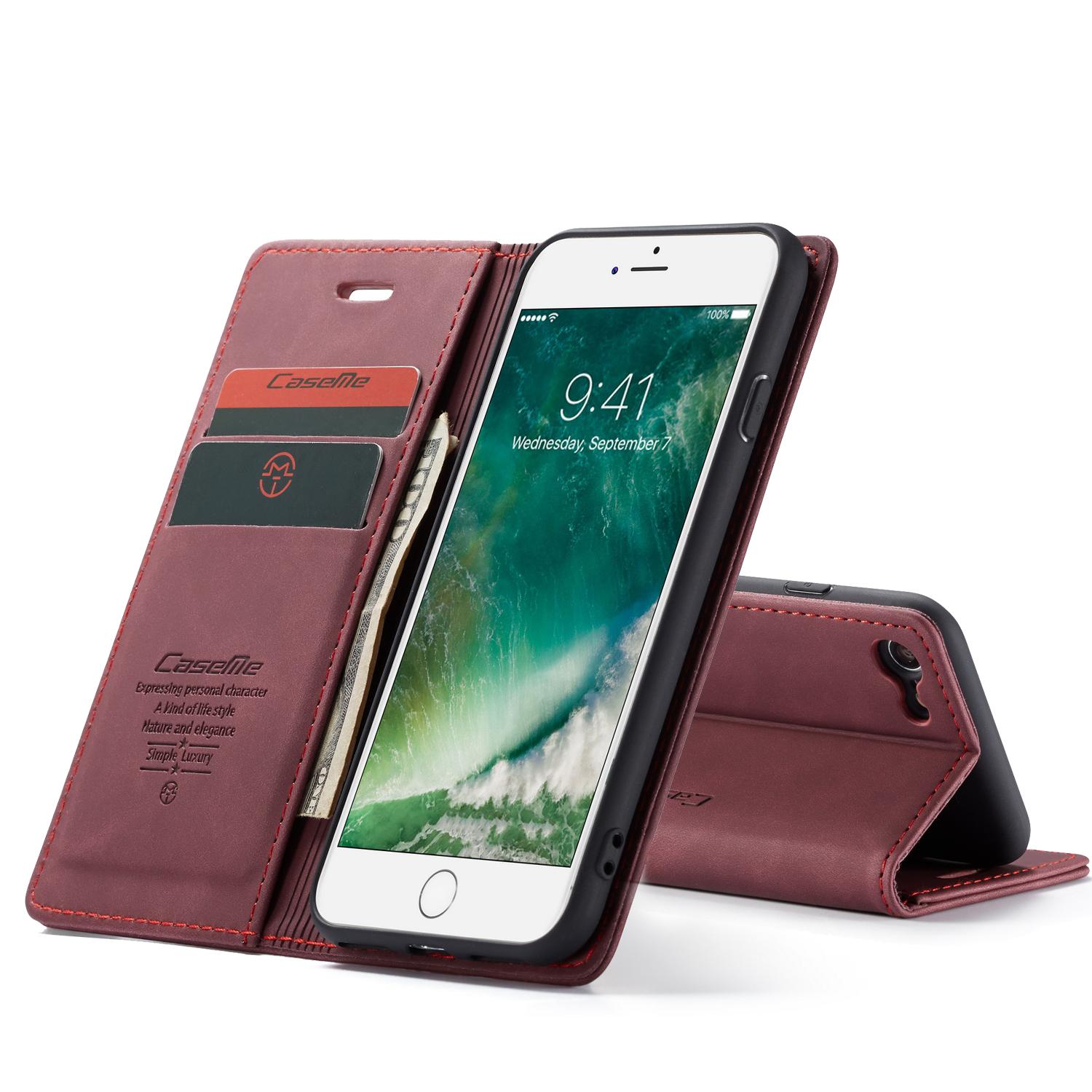 Slim Lommebokveske iPhone 8 rød