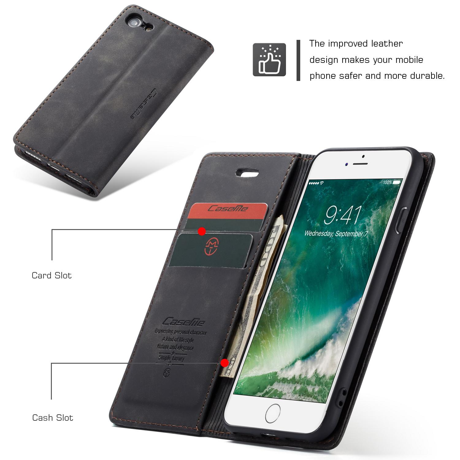 Slim Lommebokveske iPhone SE (2022) svart