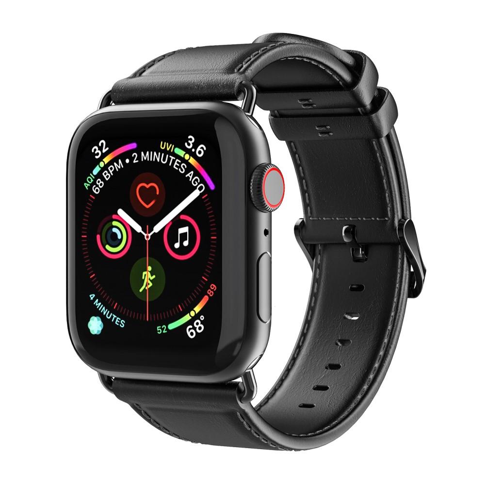 Leather Watch Band Apple Watch 45mm Series 7 Black