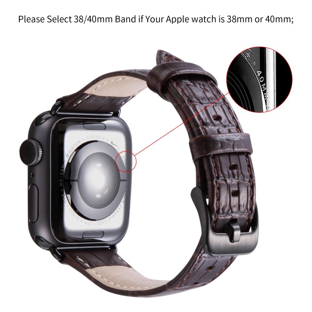 Leather Armband Apple Watch 38/40 mm Crocodile Brown