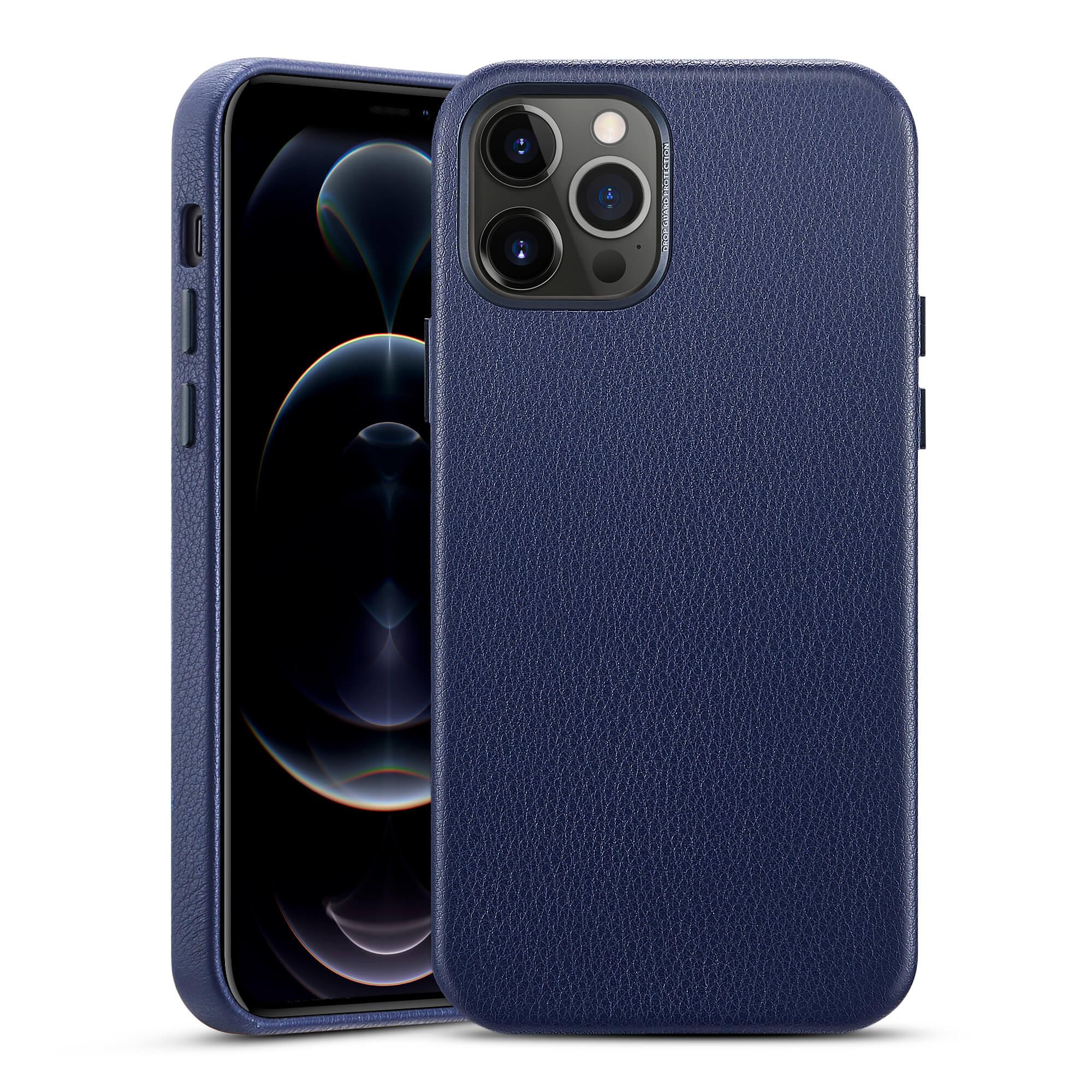 Premium Leather Case iPhone 12/12 Pro Navy Blue