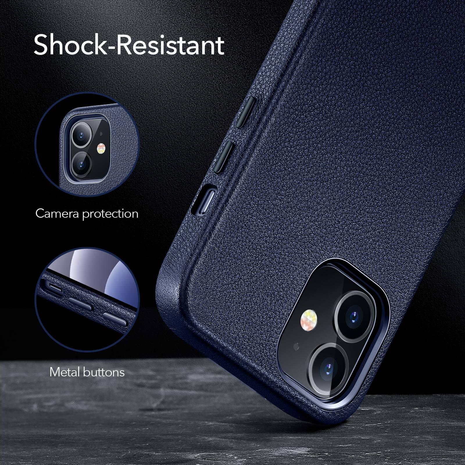 Premium Leather Case iPhone 12/12 Pro Navy Blue