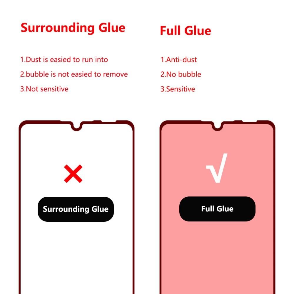 Full Glue Herdet Glass Huawei P30 Lite Black