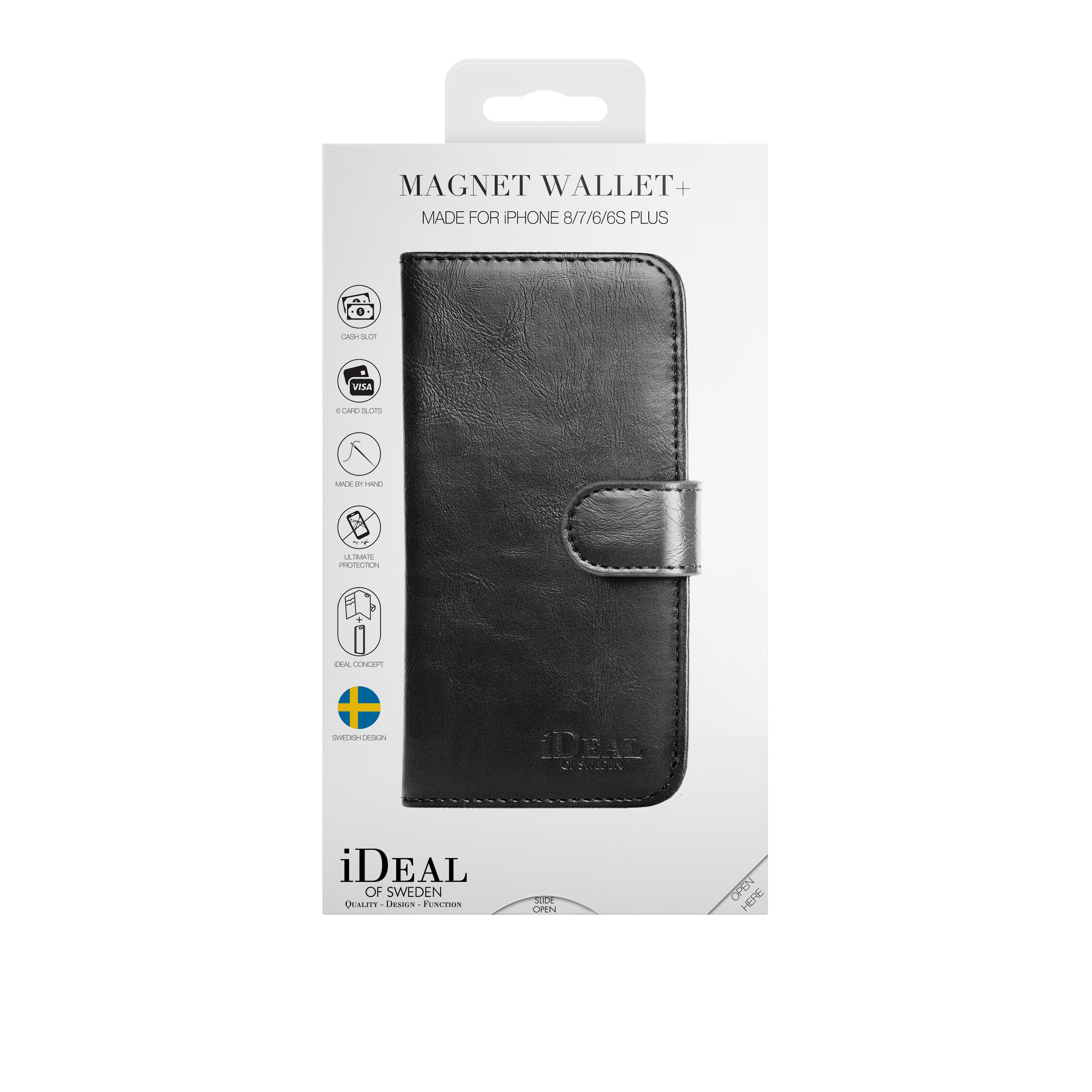 Magnet Wallet+ iPhone 6/6S/7/8 Plus Black