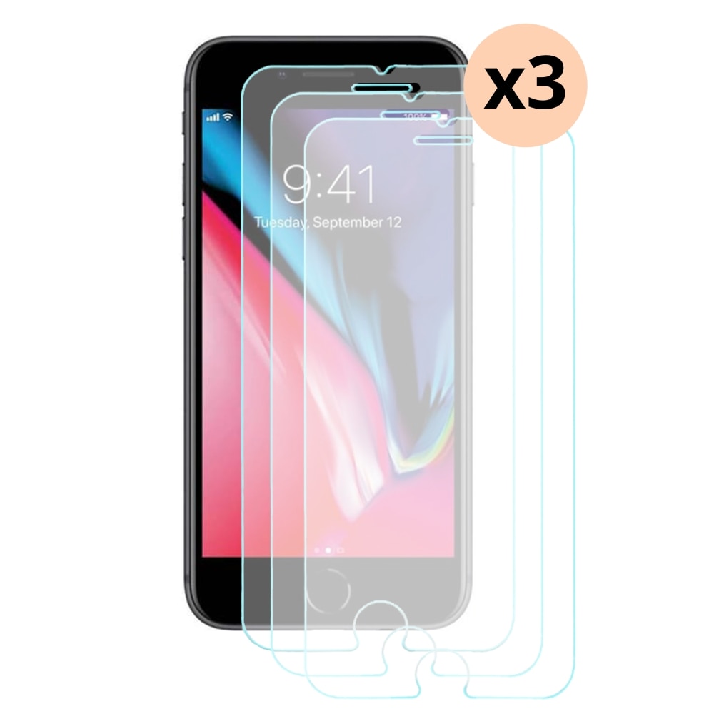 Sett iPhone 7 3-pack Herdet Glass 0.3mm Skjermbeskytter