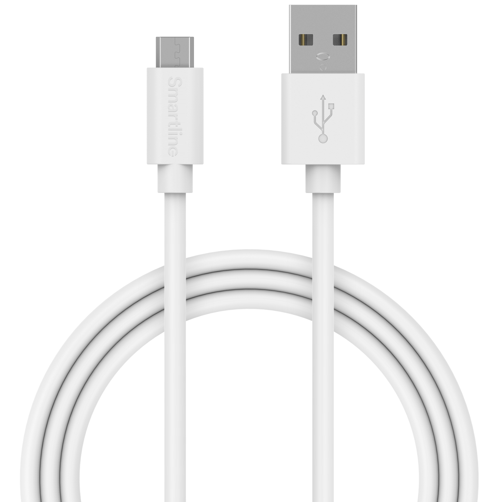 USB-kabel MicroUSB 1m Hvit