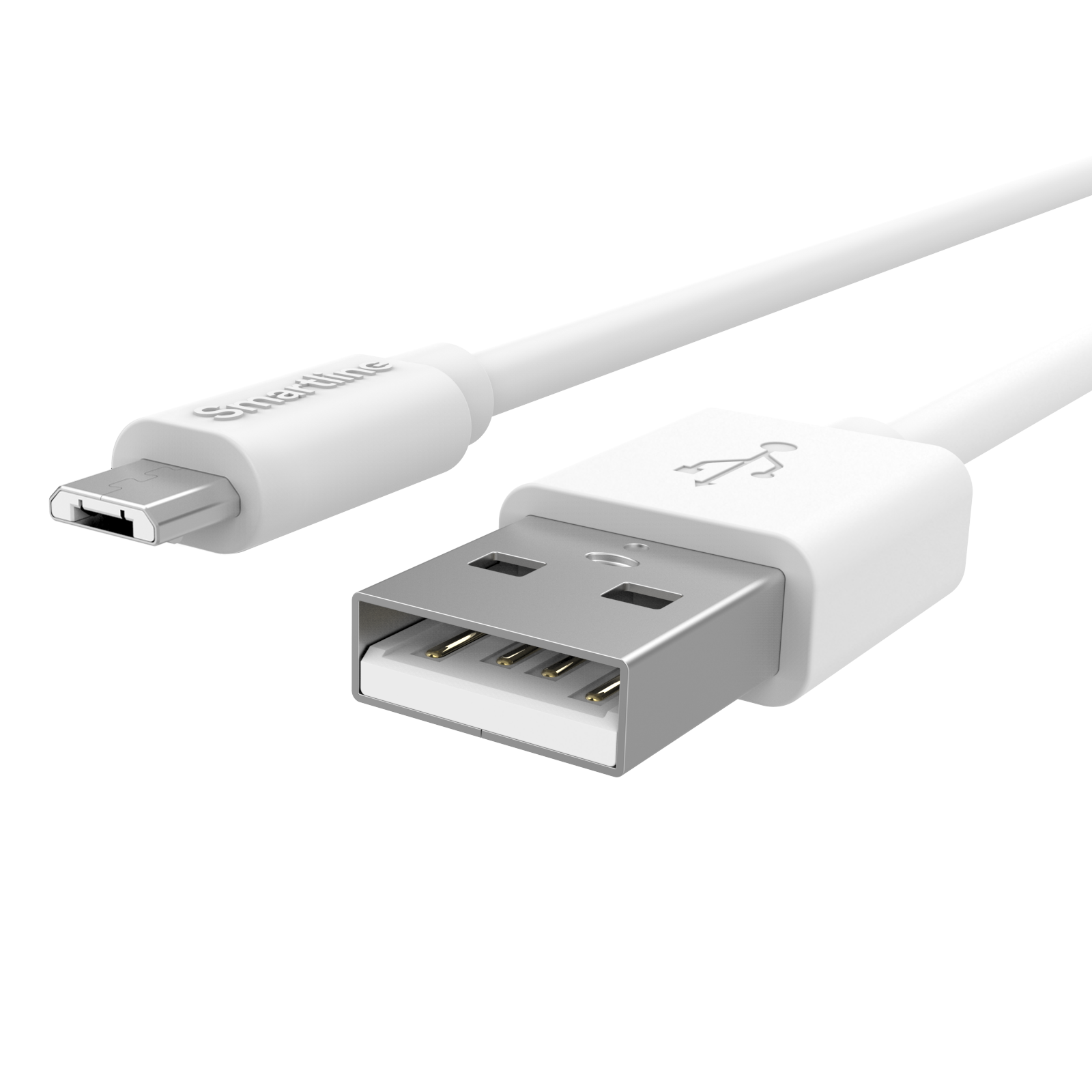 USB-kabel MicroUSB 1m Hvit