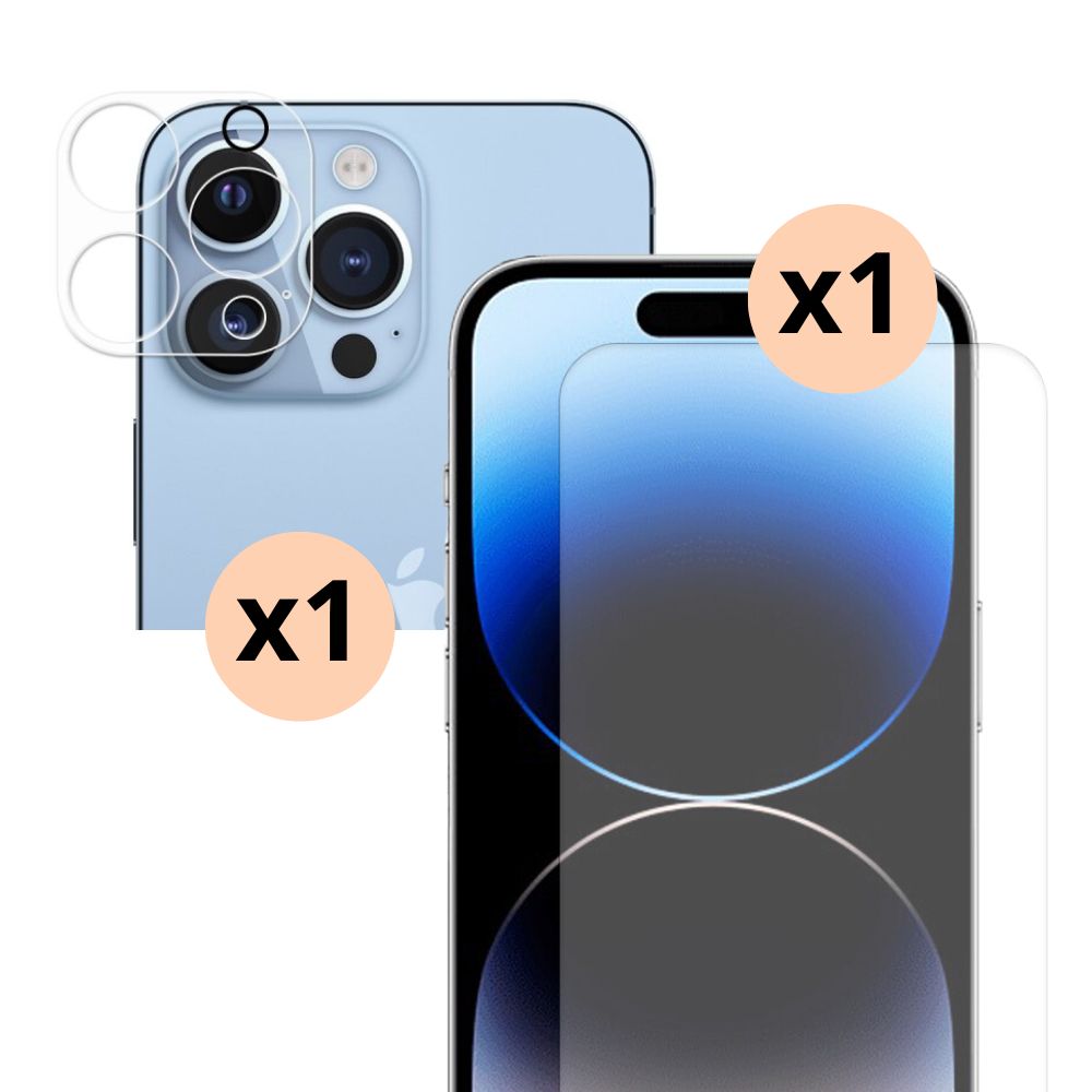 iPhone 15 Pro Kamerabeskyttelse og Herdet Glass Skjermbeskytter