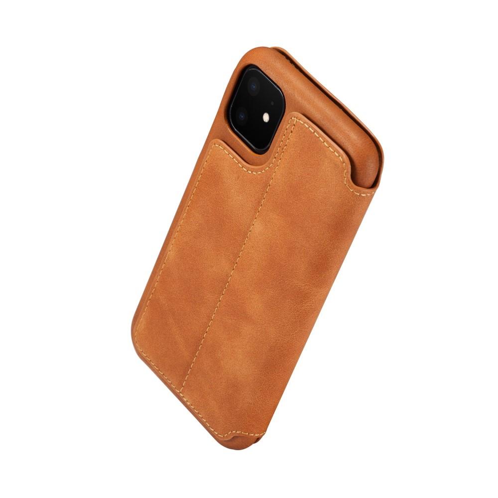 Slim Lommeboketui iPhone 11 cognac