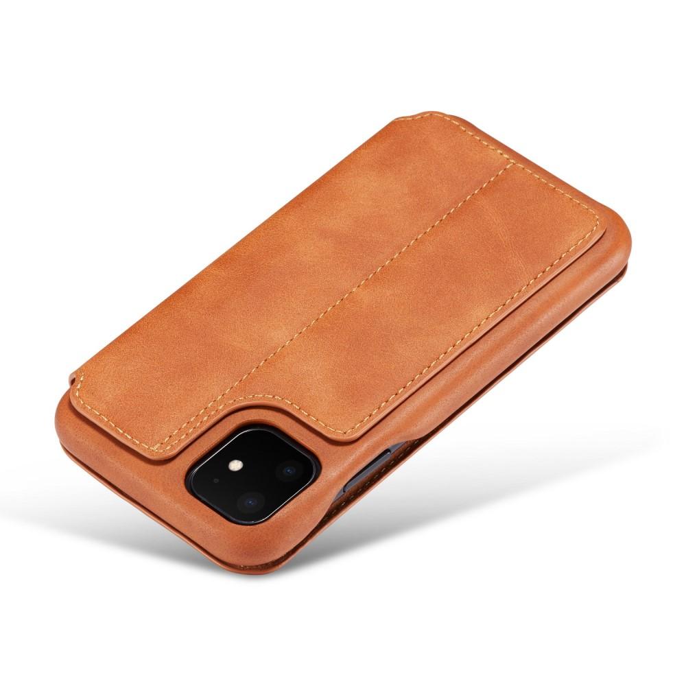 Slim Lommeboketui iPhone 11 cognac