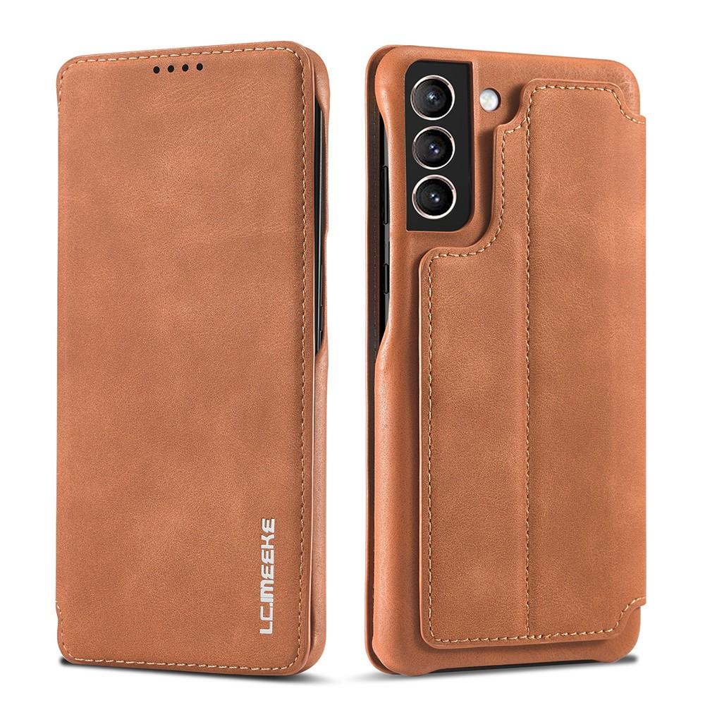 Slim Lommeboketui Samsung Galaxy S21 Cognac