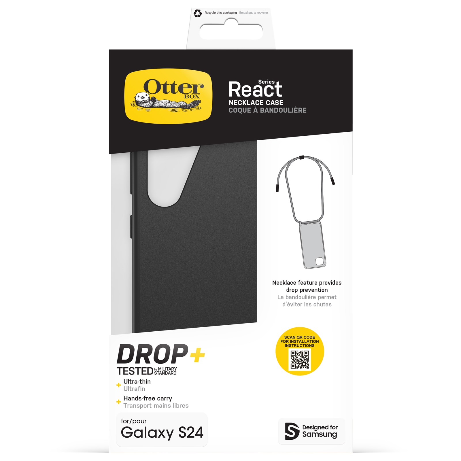 React Necklace Deksel Samsung Galaxy S24 svart