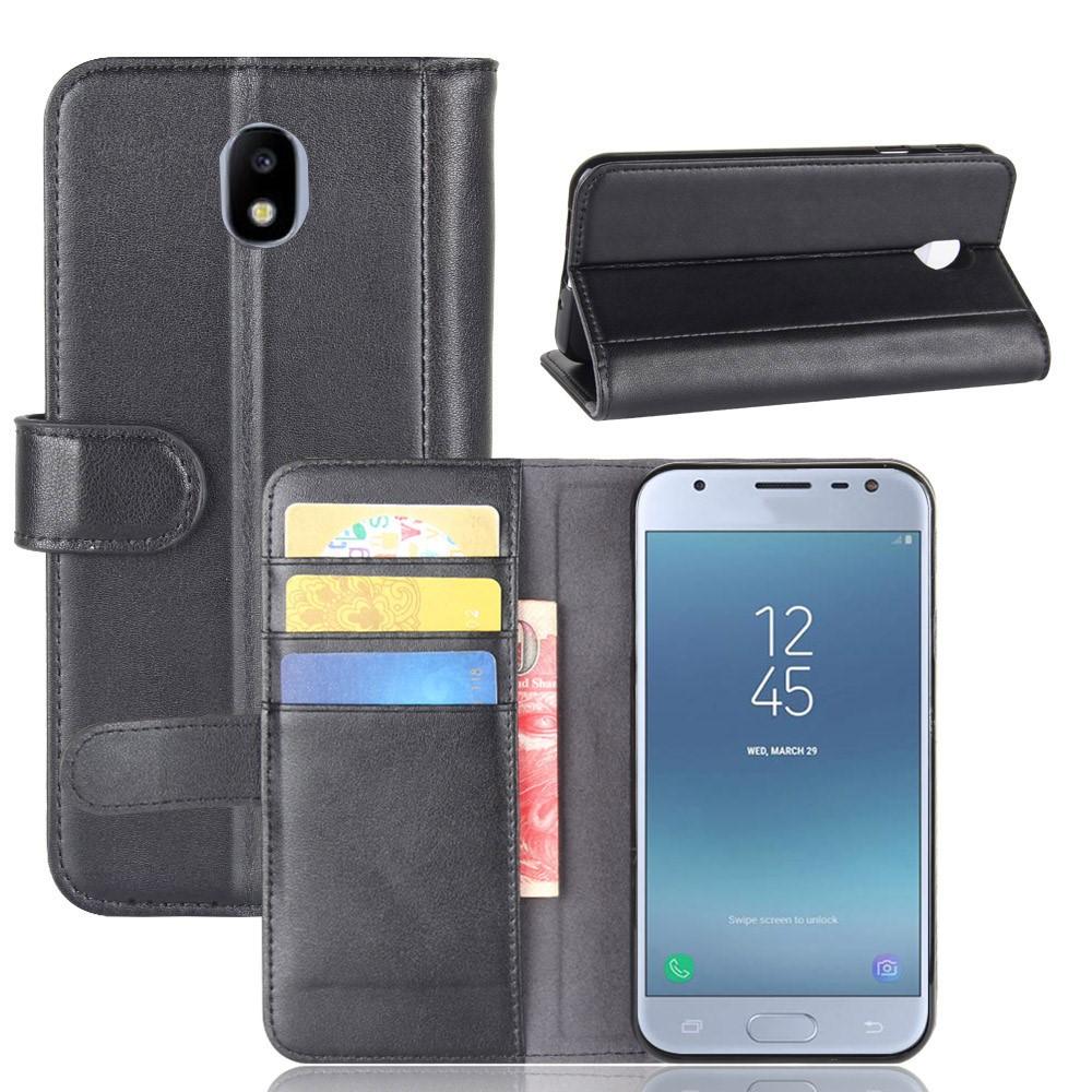 Ekte Lærveske Samsung Galaxy J3 2017 Svart