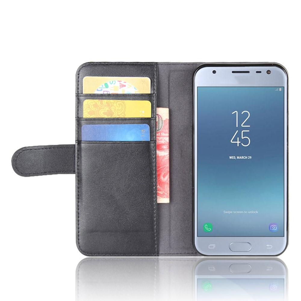 Ekte Lærveske Samsung Galaxy J3 2017 Svart