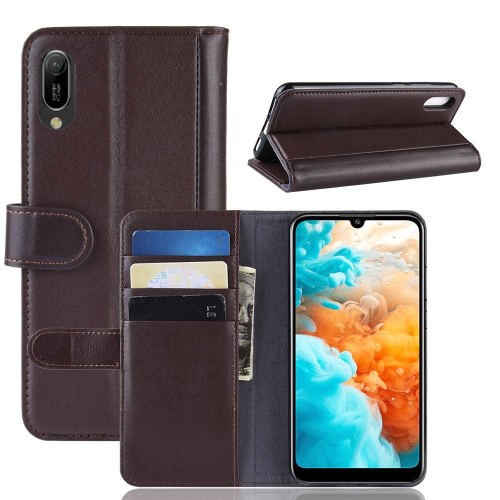 Ekte Lærveske Huawei Y6 2019 Brun