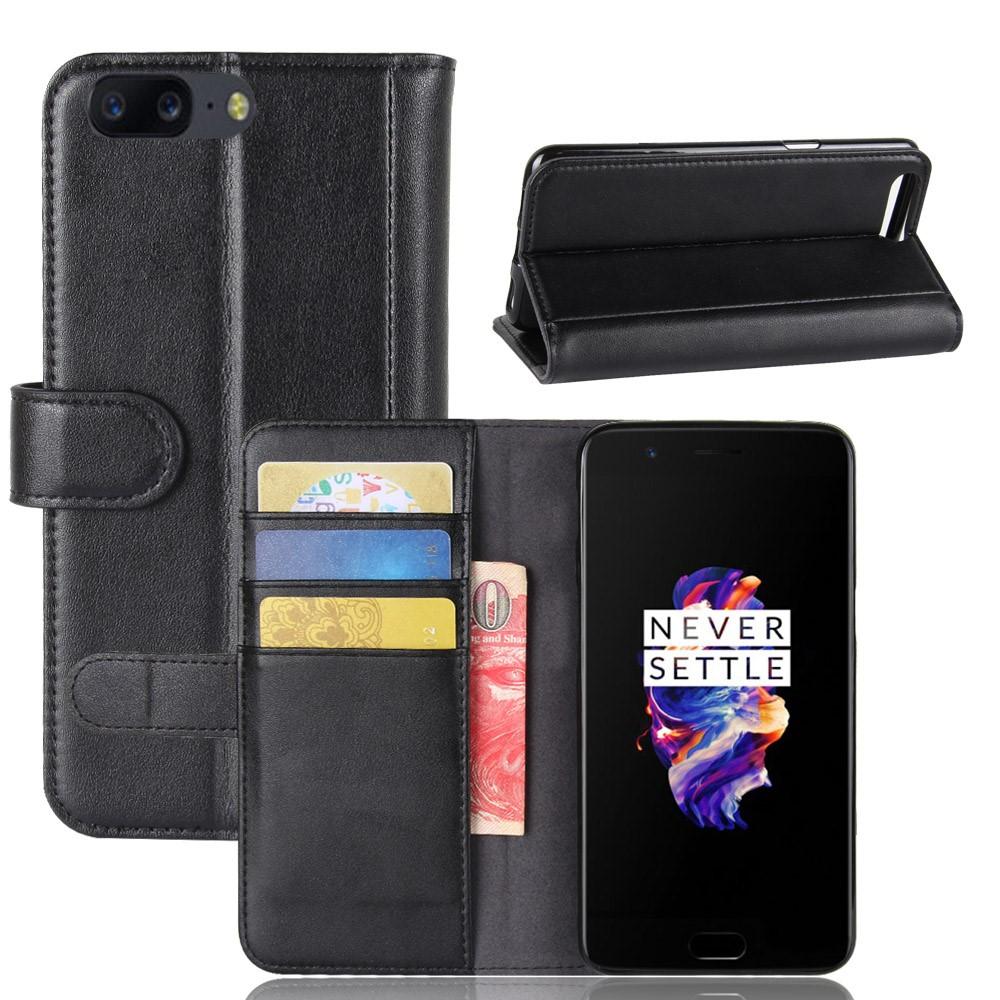 Ekte Lærveske  OnePlus 5 Svart