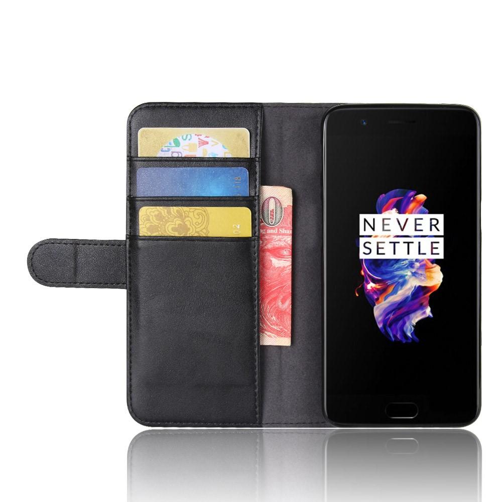 Ekte Lærveske  OnePlus 5 Svart