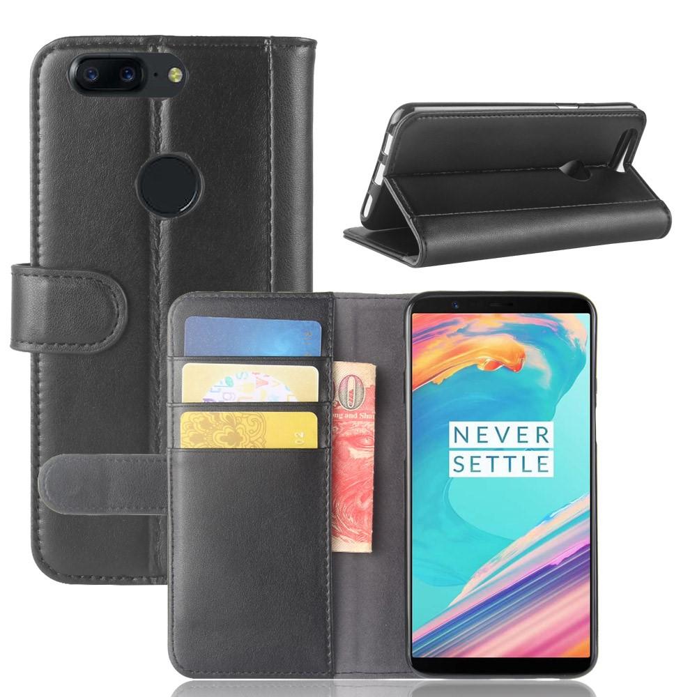 Ekte Lærveske  OnePlus 5T Svart