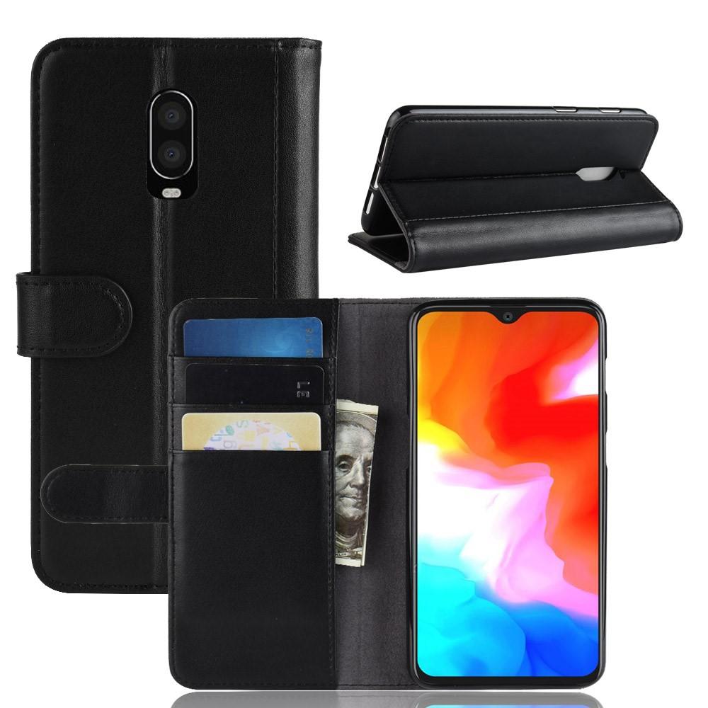 Ekte Lærveske  OnePlus 6T Svart