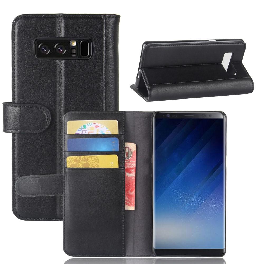 Ekte Lærveske Samsung Galaxy Note 8 Svart