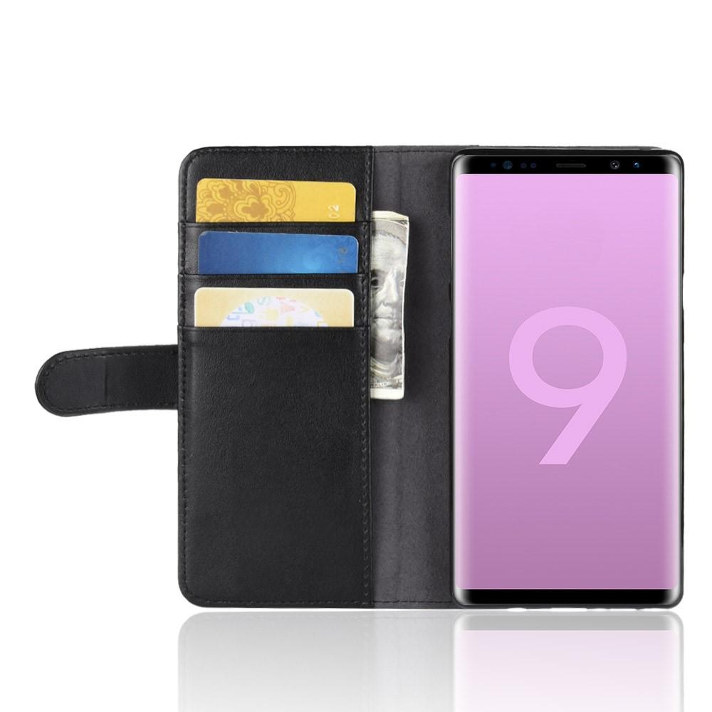Ekte Lærveske Samsung Galaxy Note 9 Svart