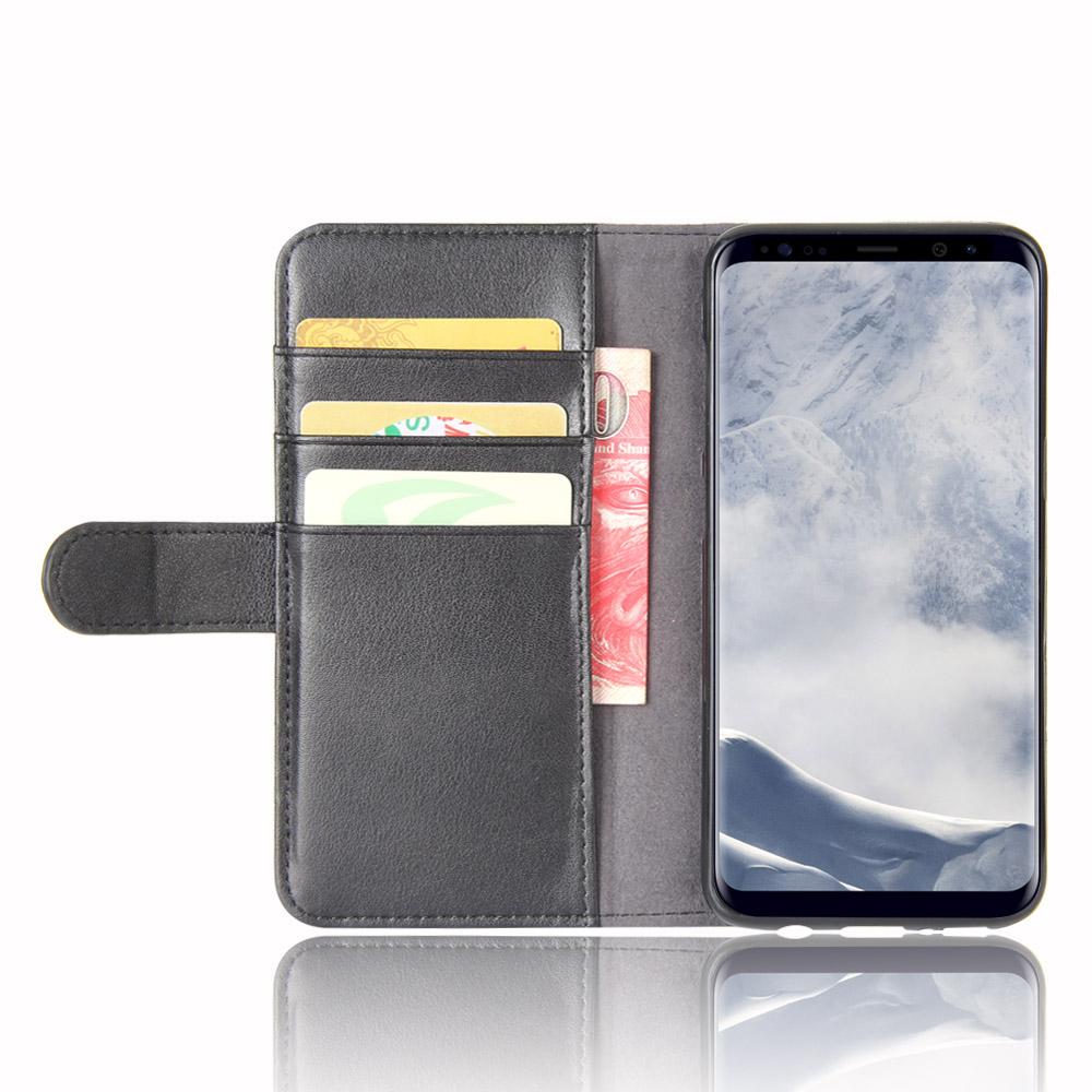 Ekte Lærveske Samsung Galaxy S8 Plus Svart