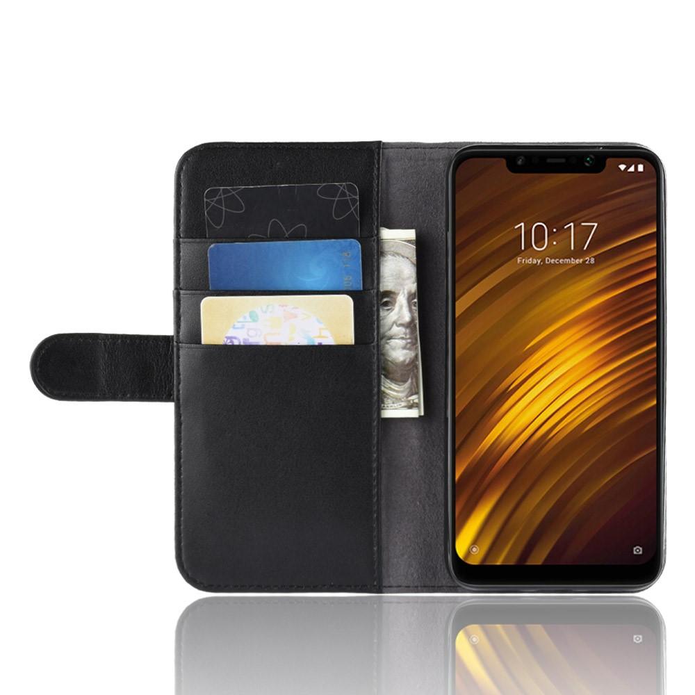 Ekte Lærveske Xiaomi Pocophone F1 svart