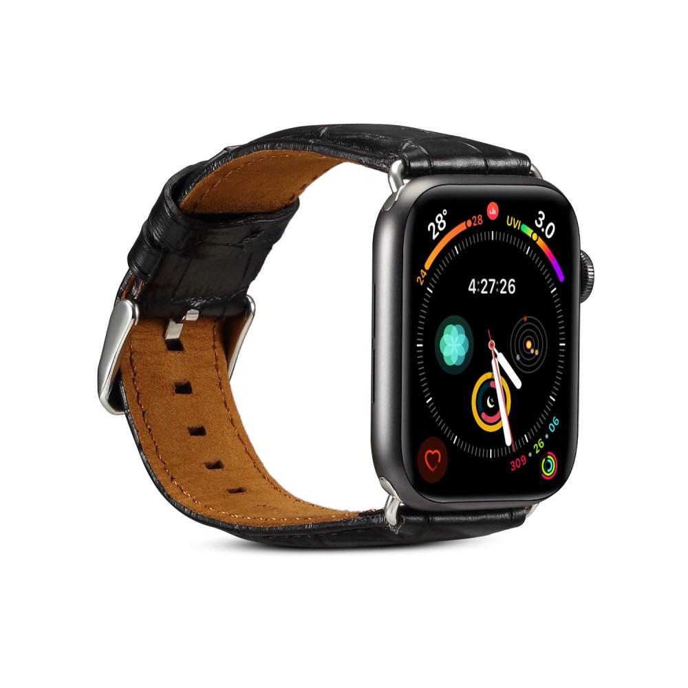 Apple Watch 45mm Series 8 Croco Leather Band svart