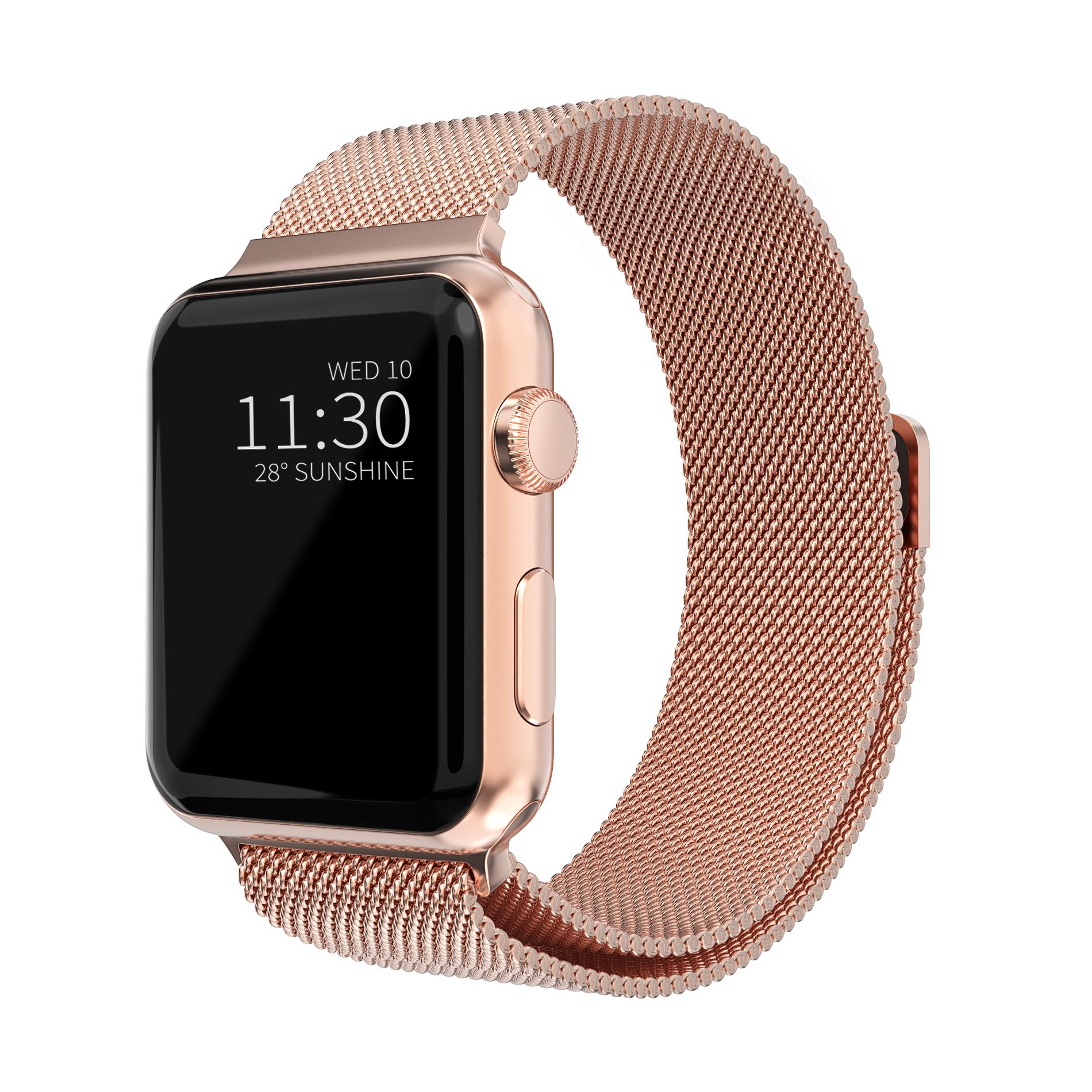 Apple Watch 45mm Series 9 Reim Milanese Loop rosegull