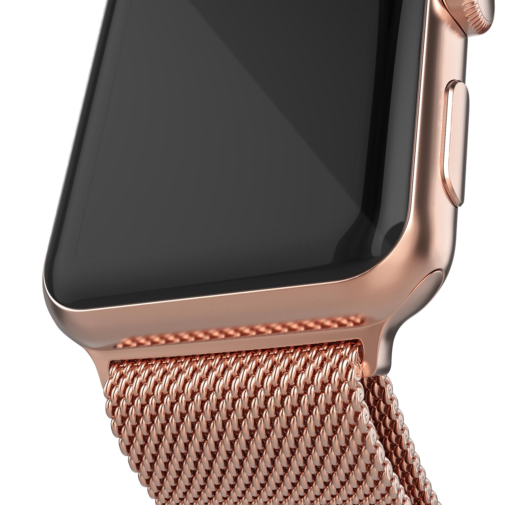 Apple Watch 45mm Series 9 Reim Milanese Loop rosegull