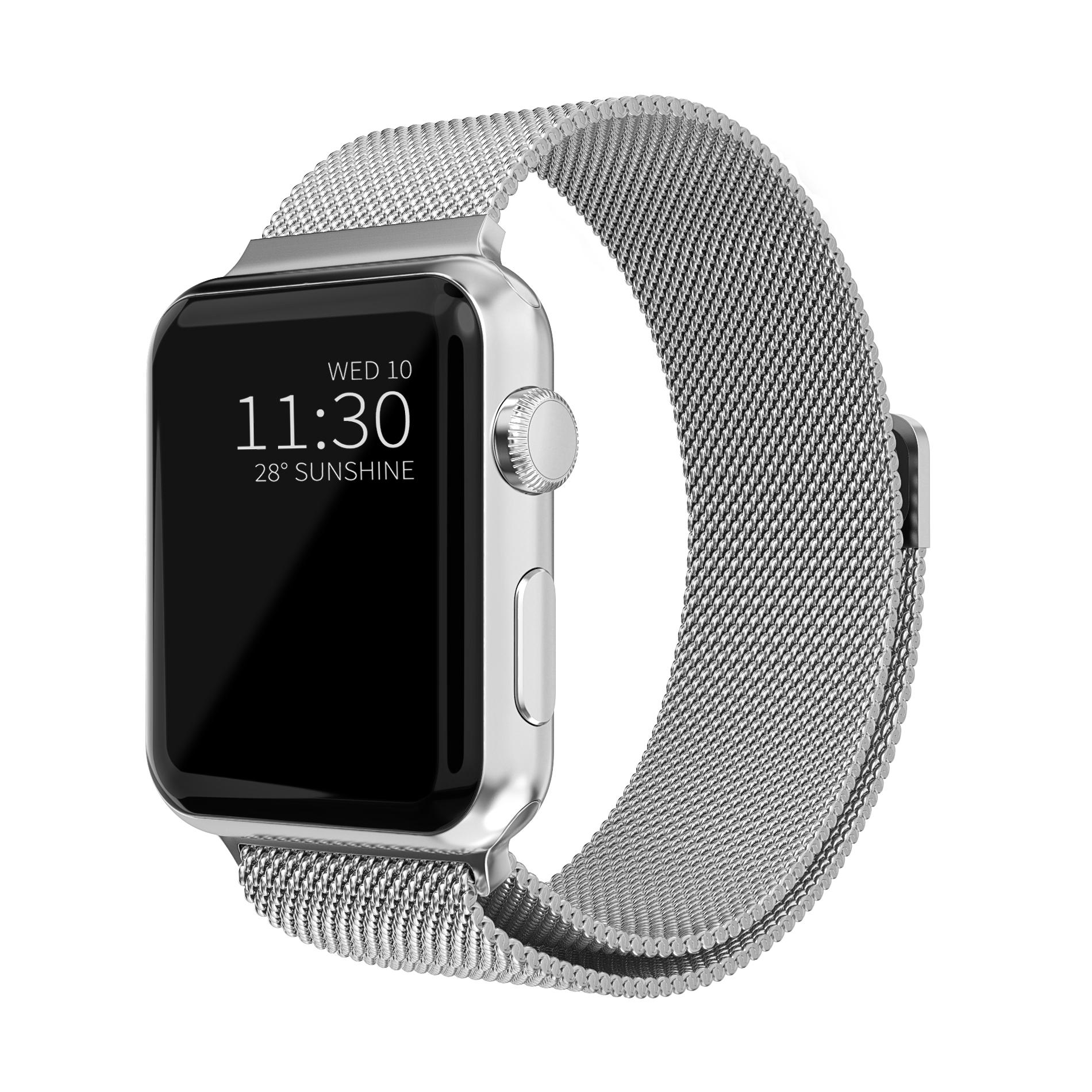 Apple Watch 44mm Reim Milanese Loop sølv