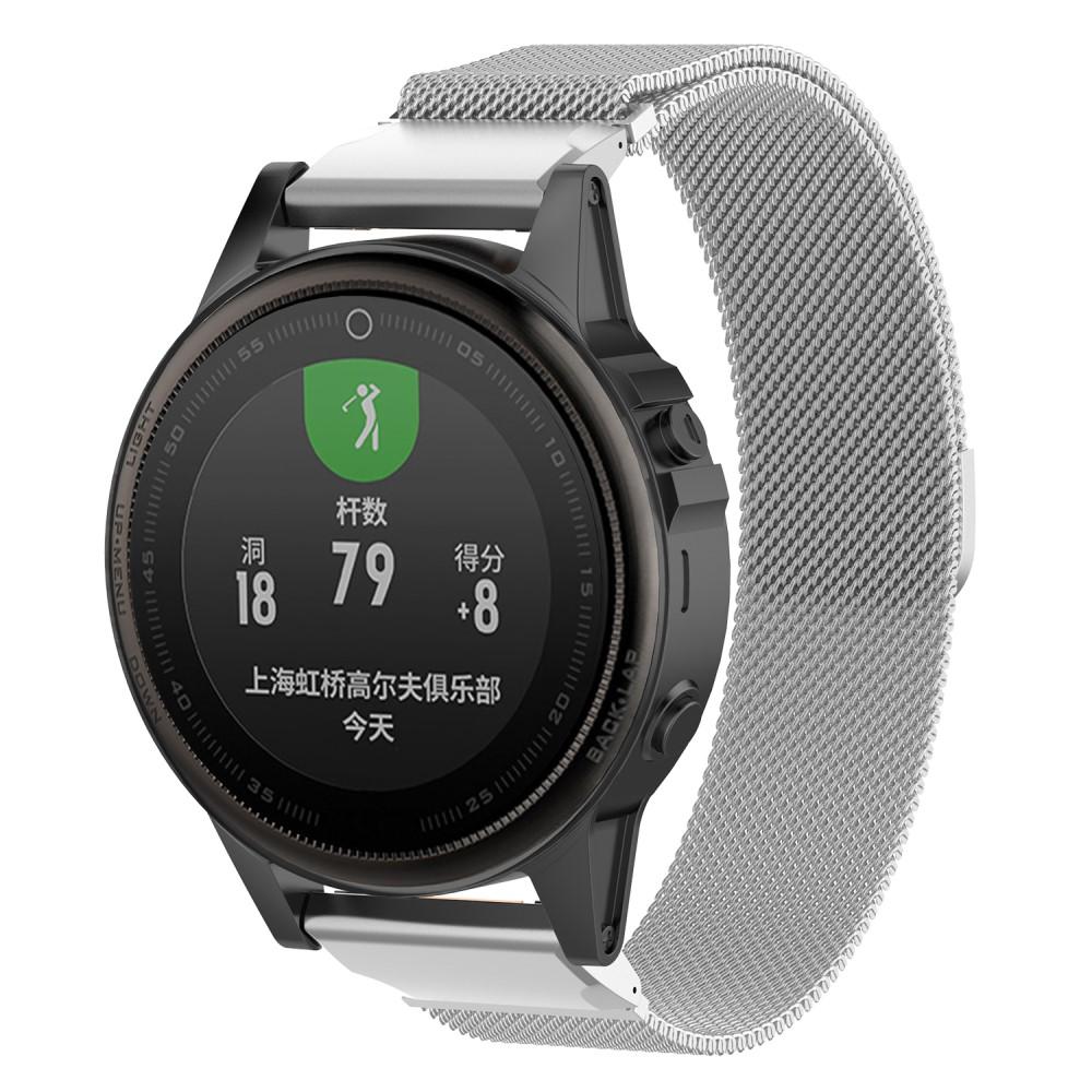 Garmin Fenix 5S/5S Plus Reim Milanese Loop sølv