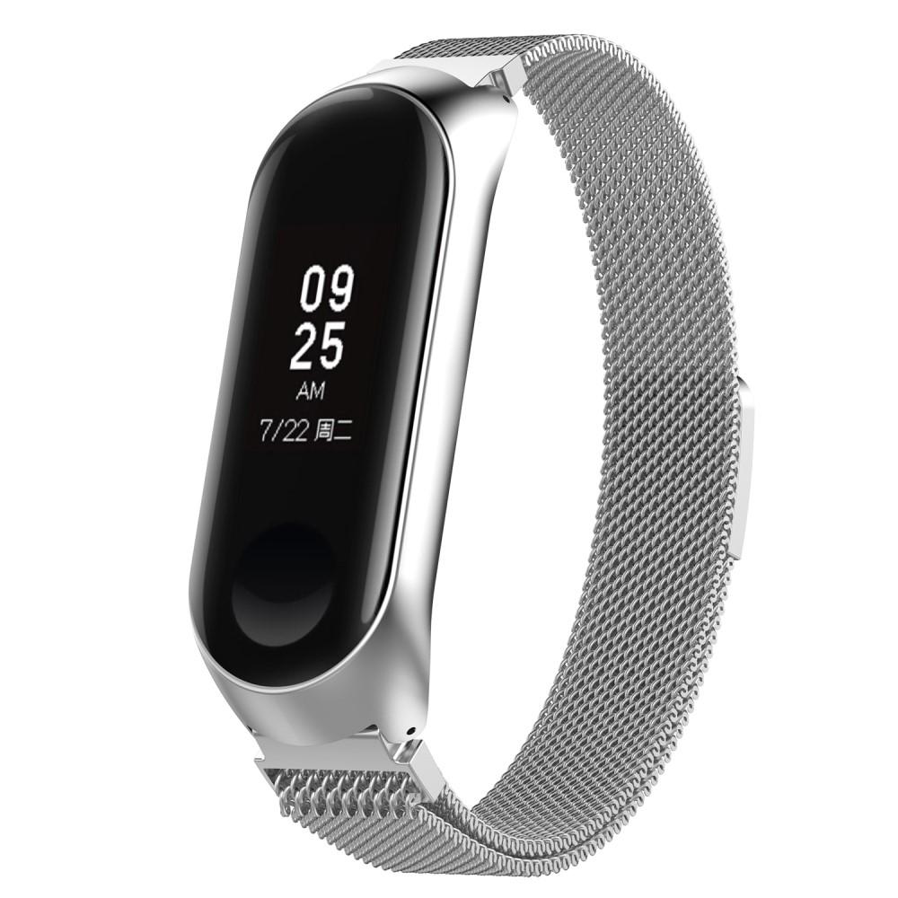 Xiaomi Mi Band 3/4 Reim Milanese Loop sølv