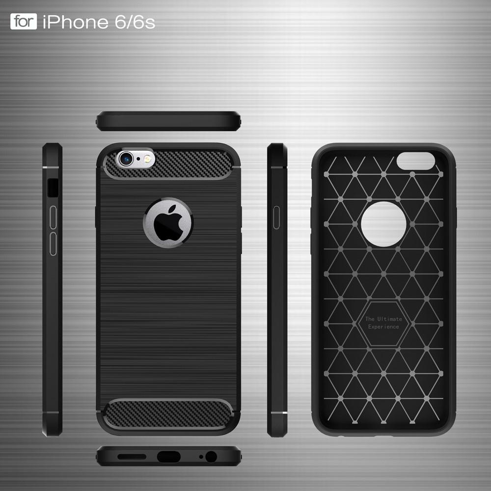 Brushed TPU Deksel iPhone 6/6S black