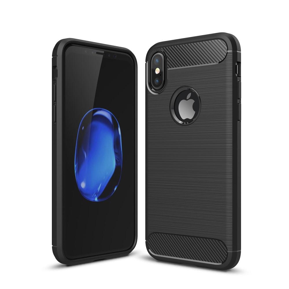 Brushed TPU Deksel iPhone X/XS black