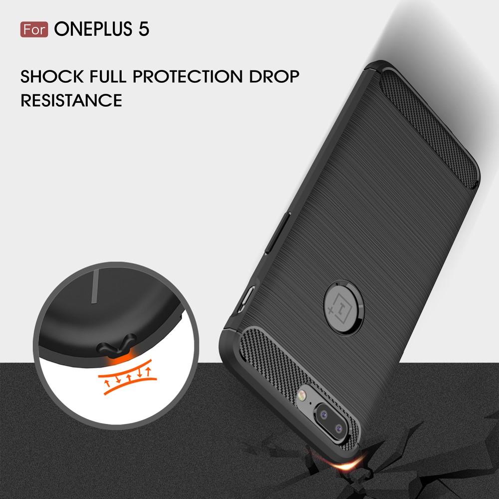 Brushed TPU Deksel OnePlus 5 black
