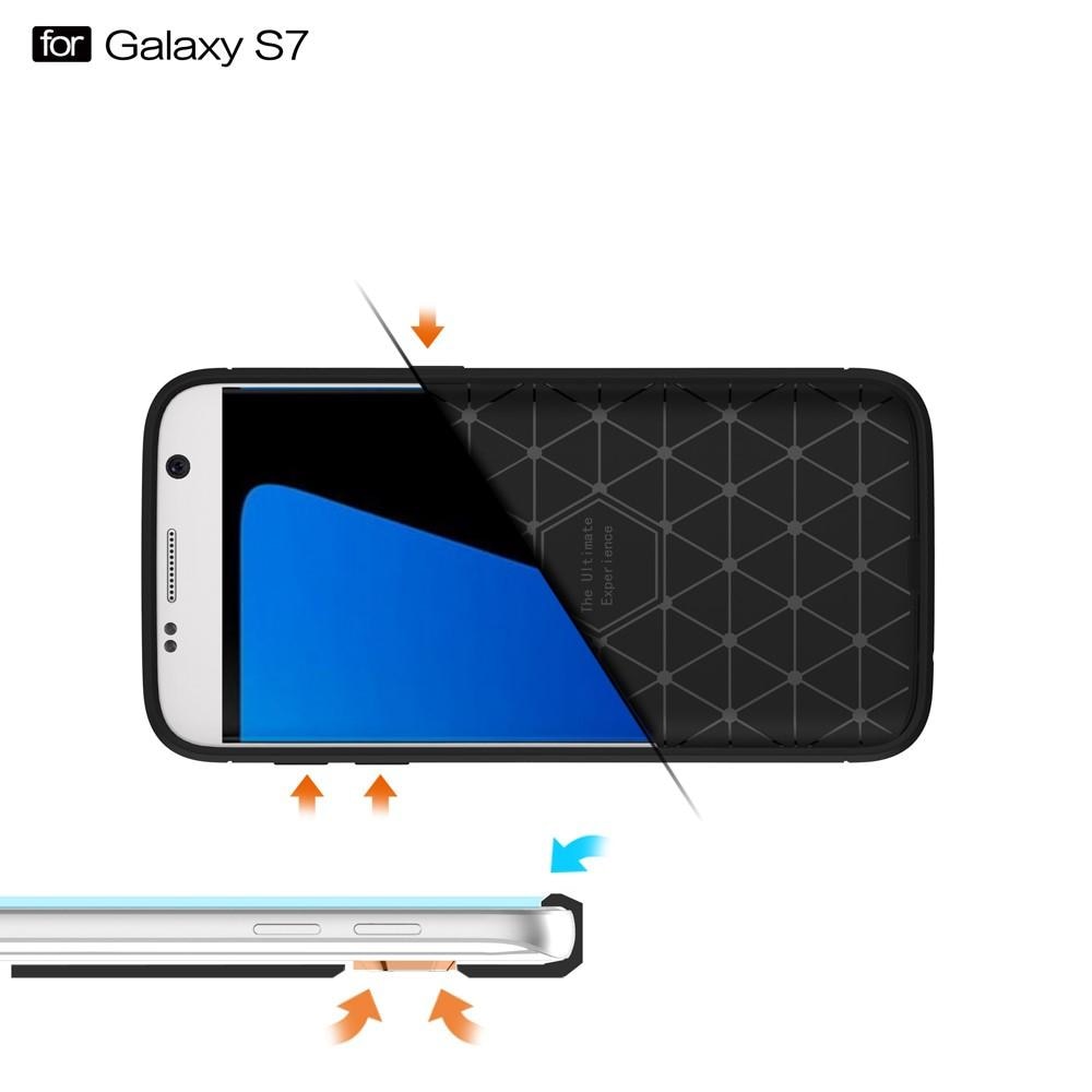 Brushed TPU Deksel Samsung Galaxy S7 black