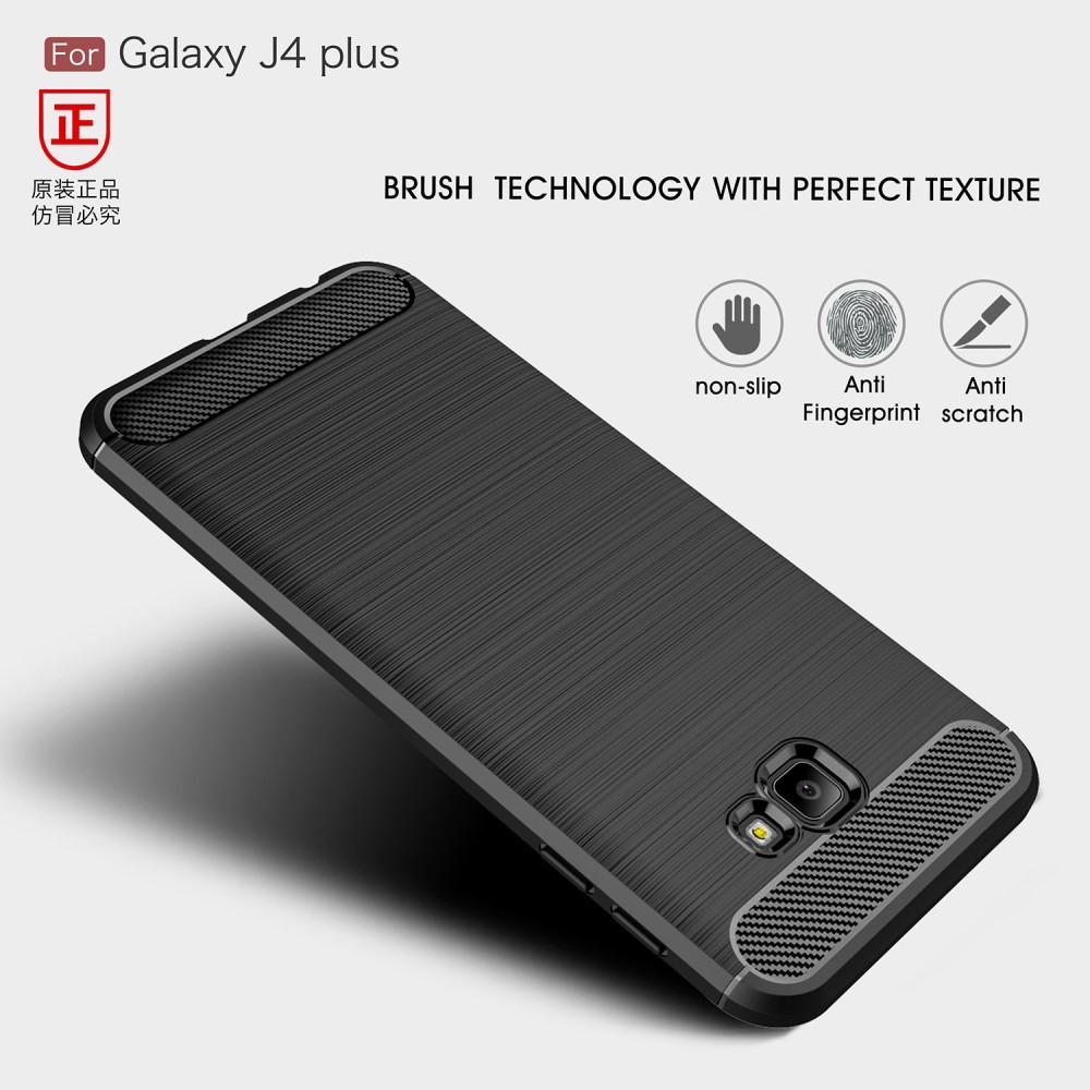 Samsung Galaxy J4 Plus 2018 Deksel TPU Brushed Svart